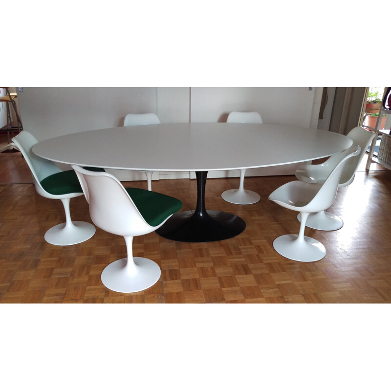 Large oval Knoll table in rislan wood, Eero SAARINEN - 1990s