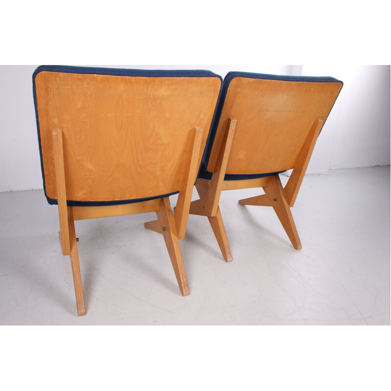 Pair of vintage Scissor lounge chair FB18 by Jan van Grunsven for Pastoe 1950s