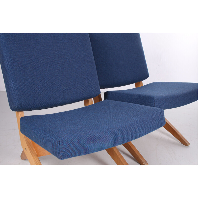 Pair of vintage Scissor lounge chair FB18 by Jan van Grunsven for Pastoe 1950s