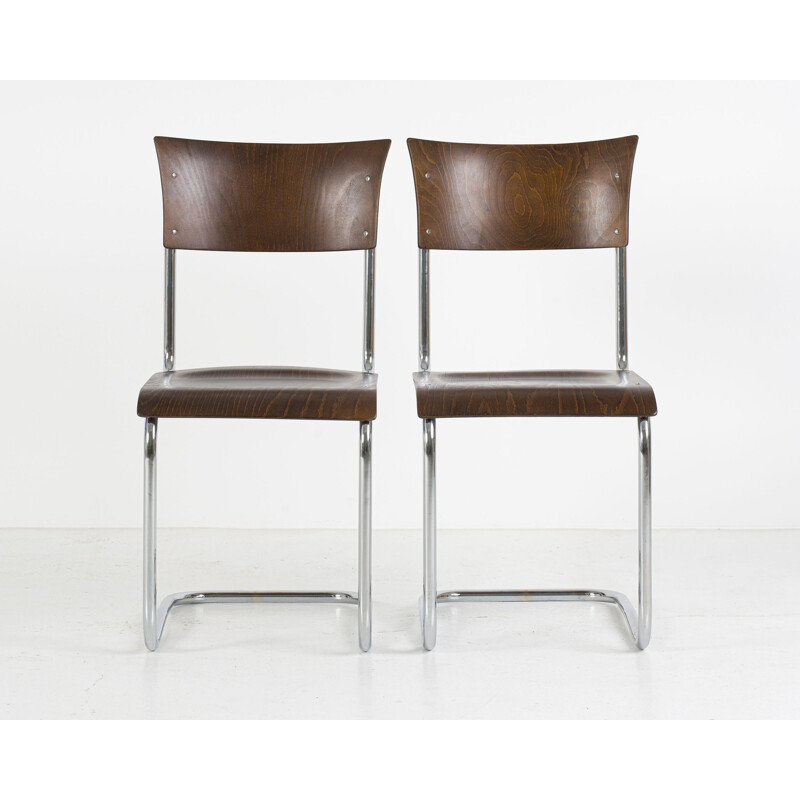 Paar S43 sledefauteuils van Mart Stam voor Thonet 1940