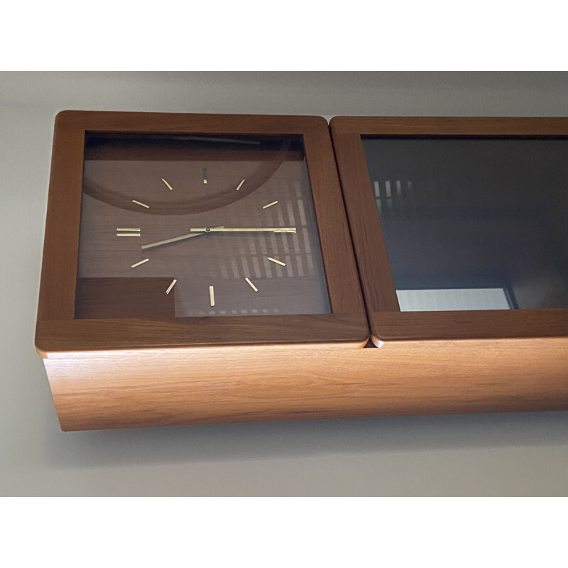 Horloge de parquet vintage en teck Scandinave