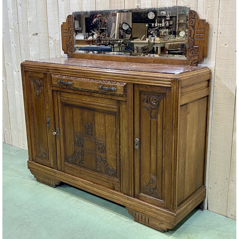 Vintage Art Deco oak sideboard 1930s