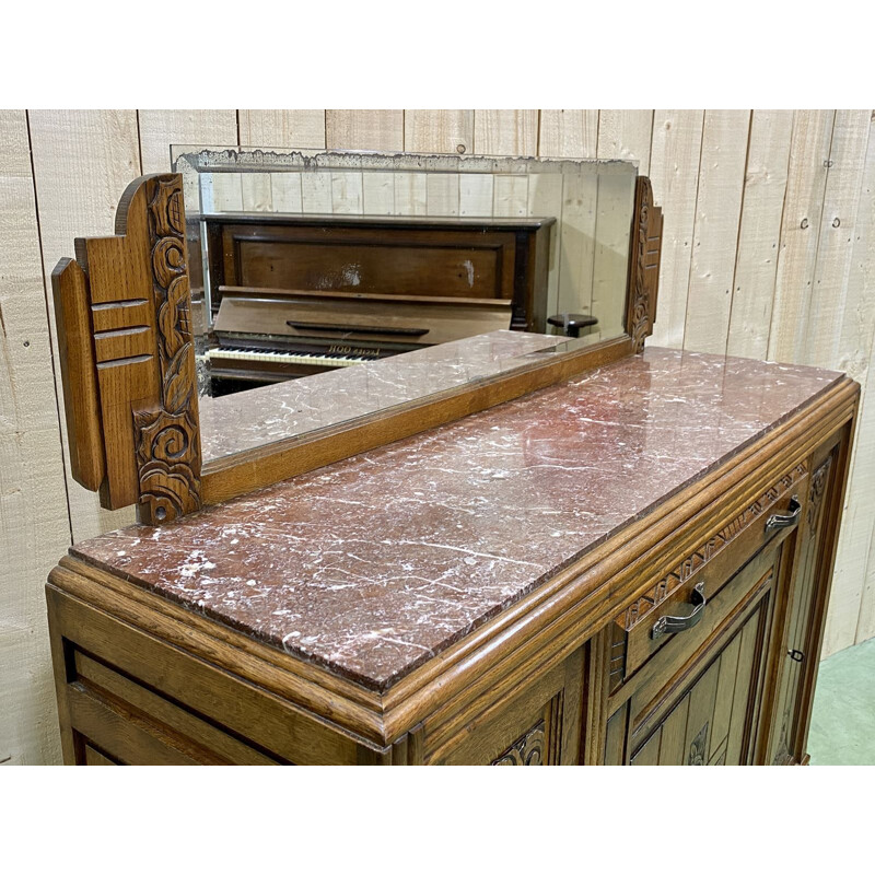 Vintage Art Deco oak sideboard 1930s