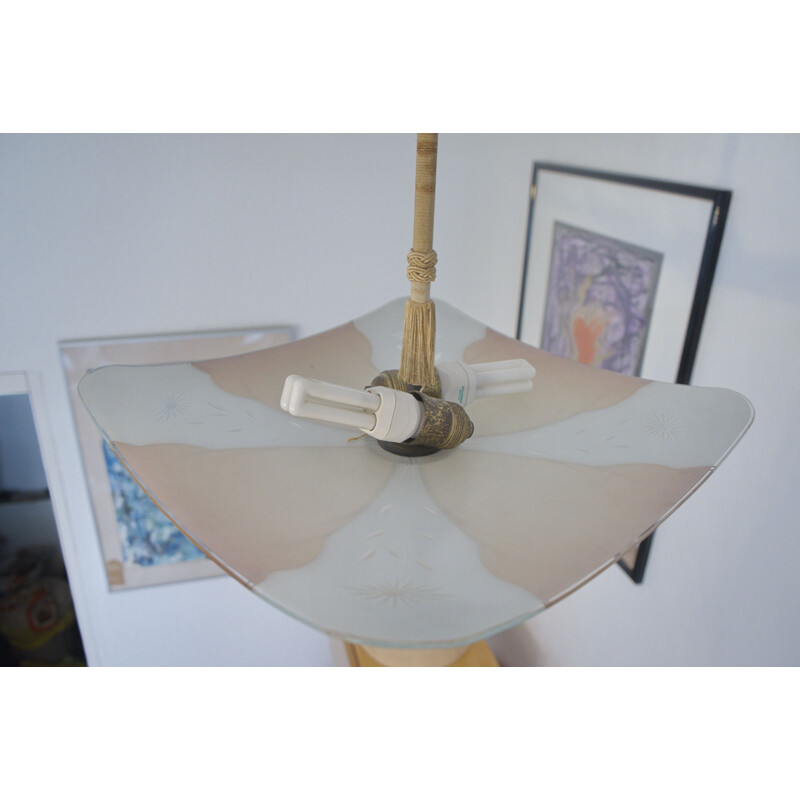 Vintage Square Ceiling Lamp UFO 1950s