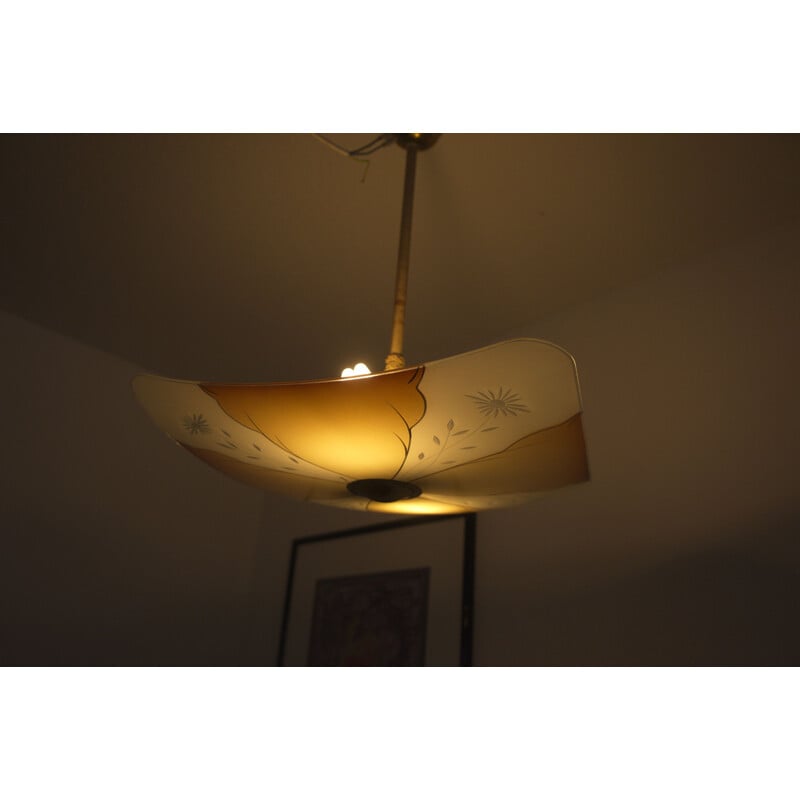 Vintage Square Ceiling Lamp UFO 1950s