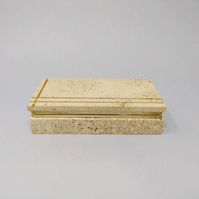 Vintage Travertine Box by Enzo Mari for F.lli Mannelli 1970s