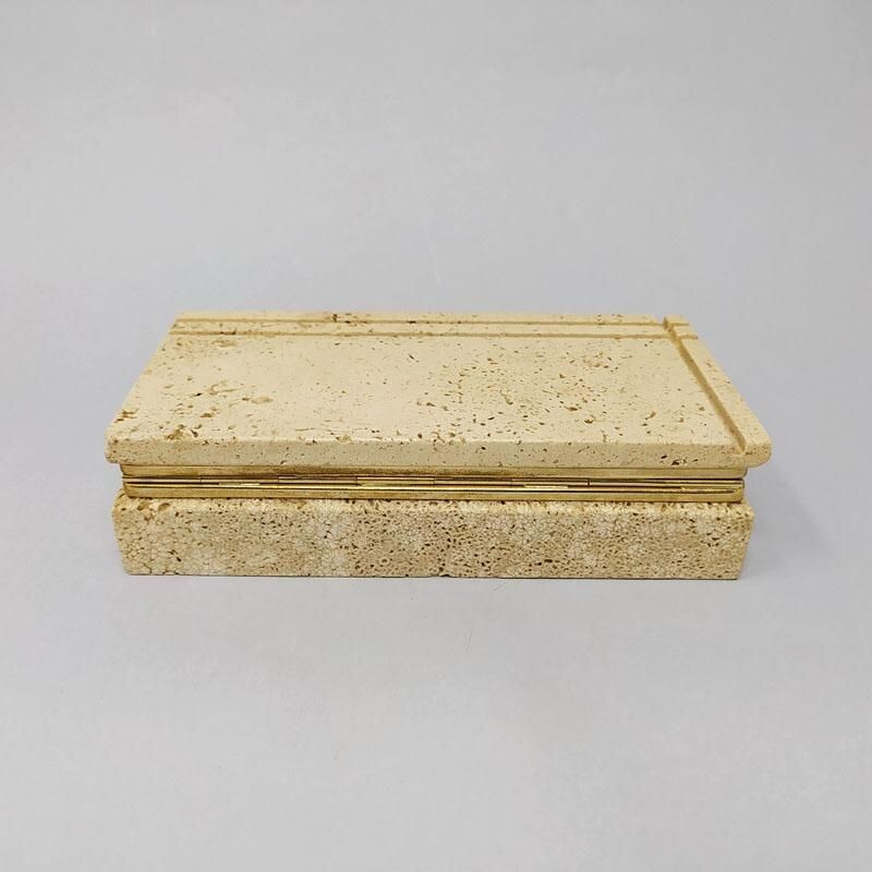 Vintage Travertine Box by Enzo Mari for F.lli Mannelli 1970s