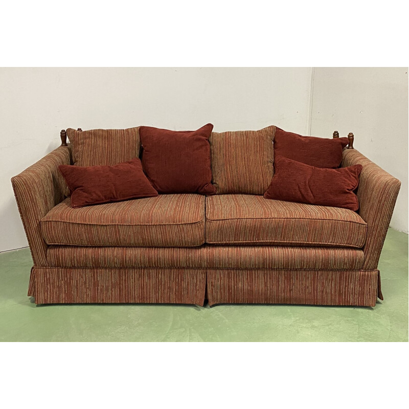 Vintage 2 seater fabric sofa, English 1970s