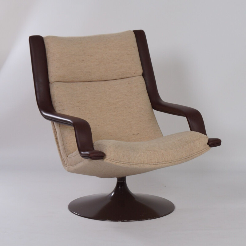 Vintage Brown F140 Swivel Chair by Geoffrey Harcourt for Artifort 1970s