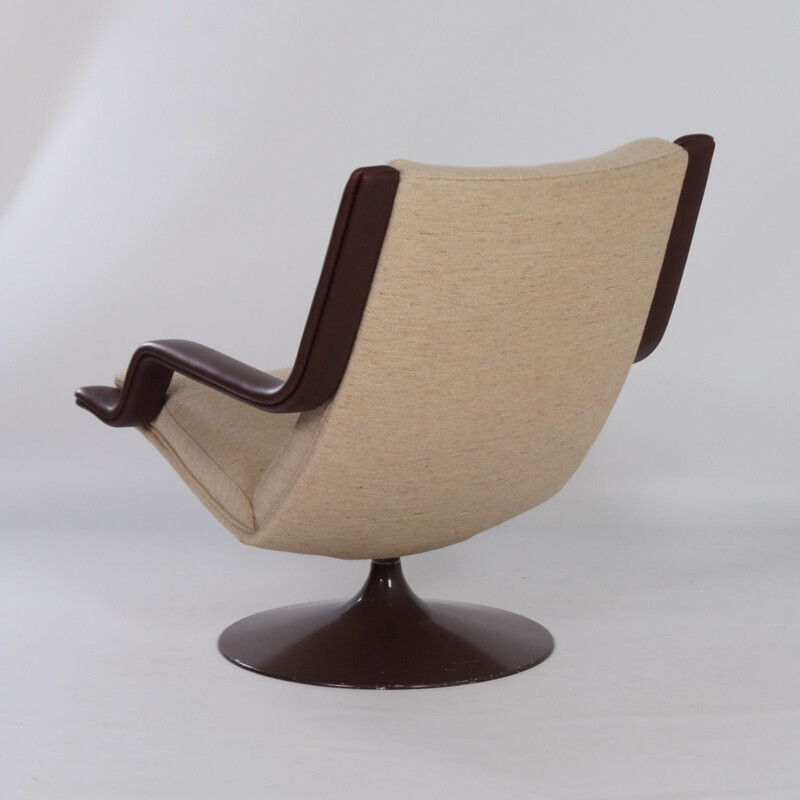 Vintage Brown F140 Swivel Chair by Geoffrey Harcourt for Artifort 1970s