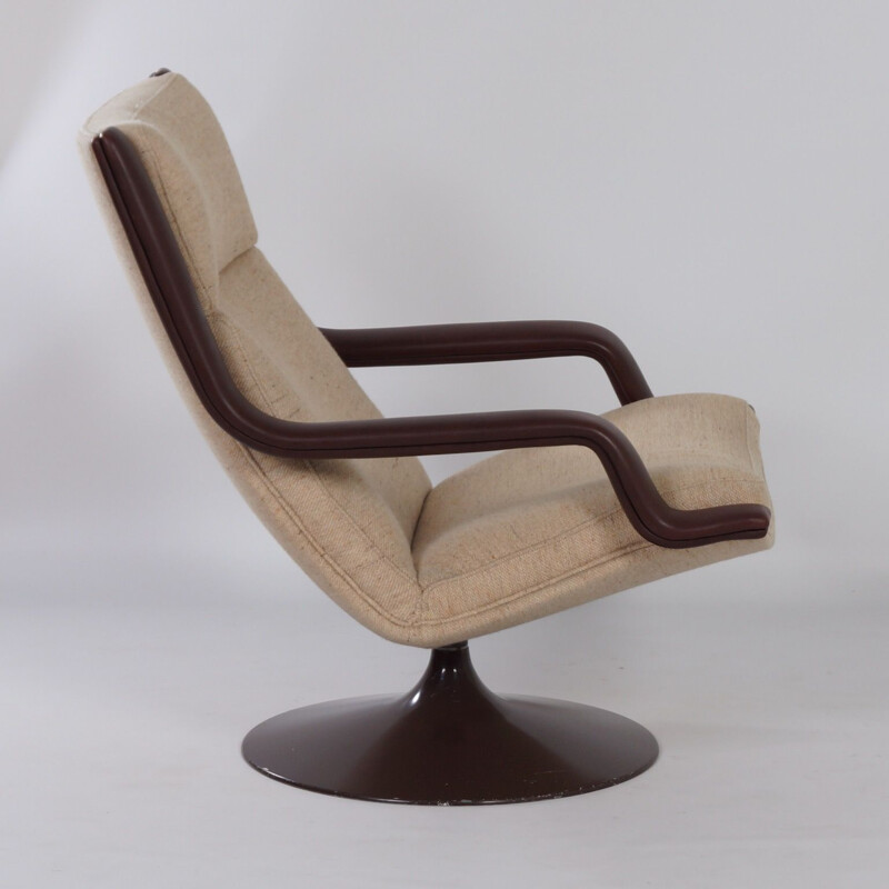 Vintage Brown F140 Swivel Chair by Geoffrey Harcourt for Artifort 1970s