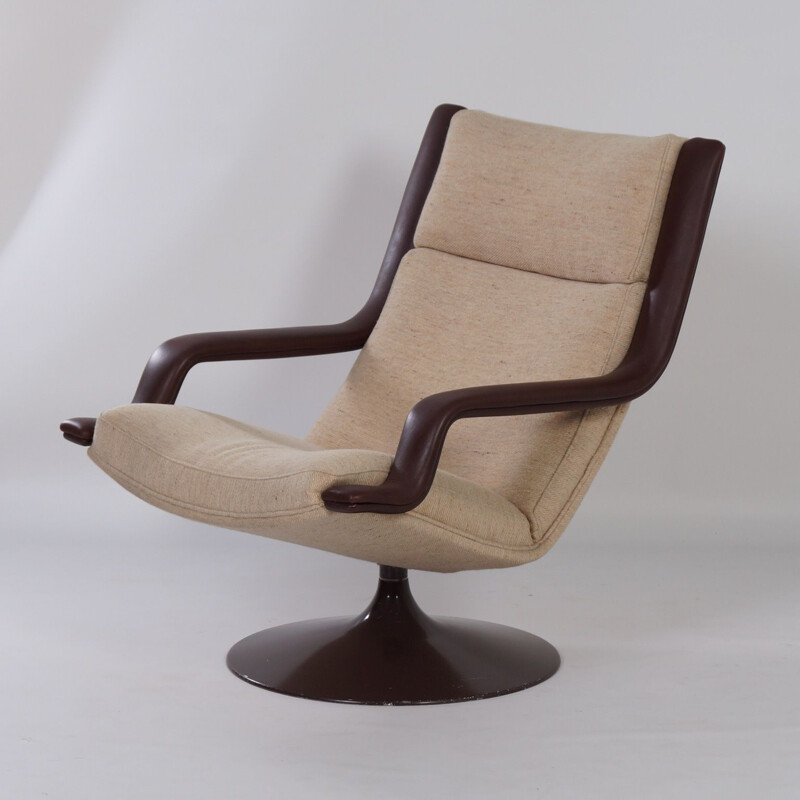 Vintage Brown F140 Swivel Chair by Geoffrey Harcourt for Artifort 1970s