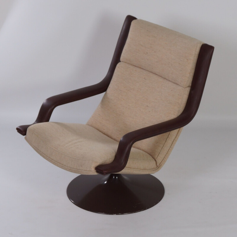 Vintage Brown F140 Swivel Chair by Geoffrey Harcourt for Artifort 1970s
