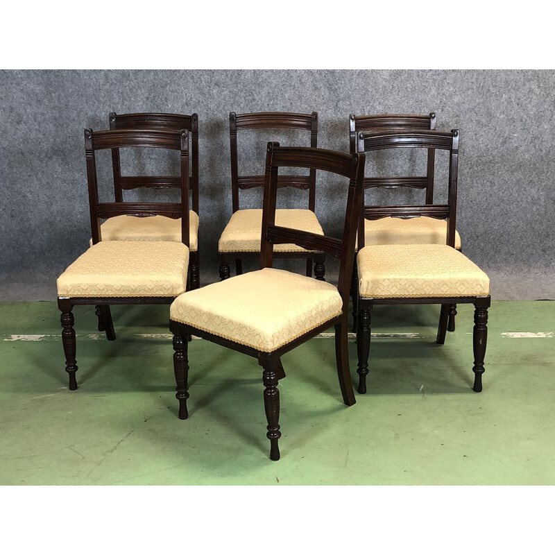 Set of 6 vintage mahogany chairs 1930s