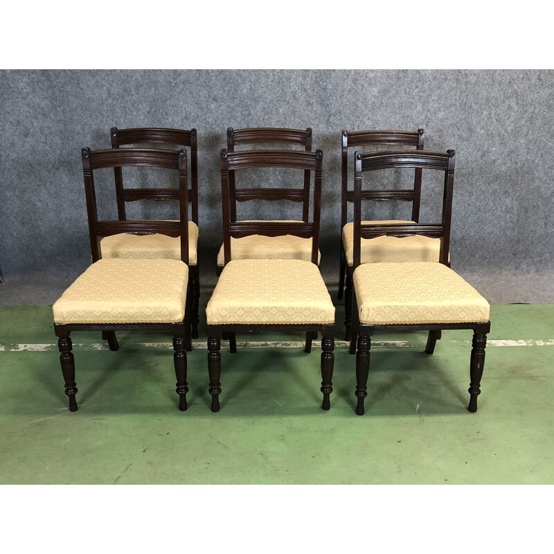 Set of 6 vintage mahogany chairs 1930s