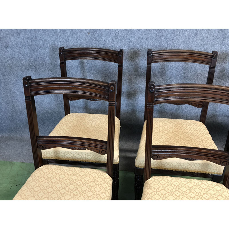 Lot de 6 chaises vintage en acajou 1930