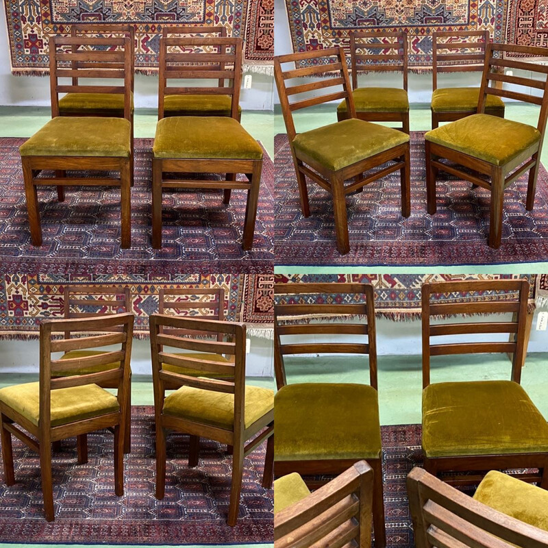 Conjunto de 4 cadeiras de mogno vintage 1930