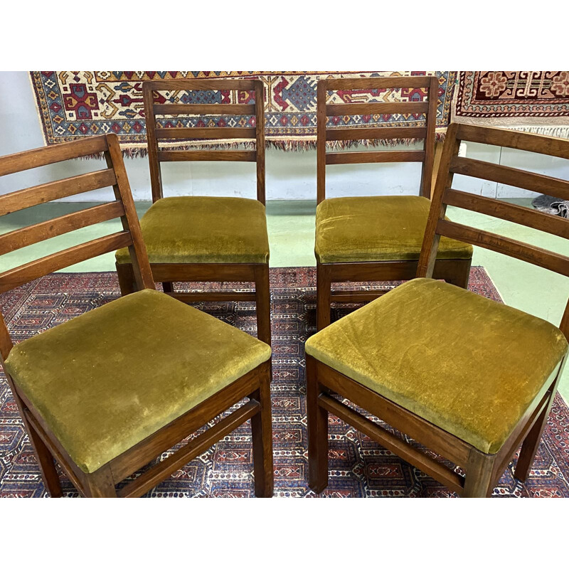 Suite von 4 Vintage-Stühlen aus Mahagoni 1930