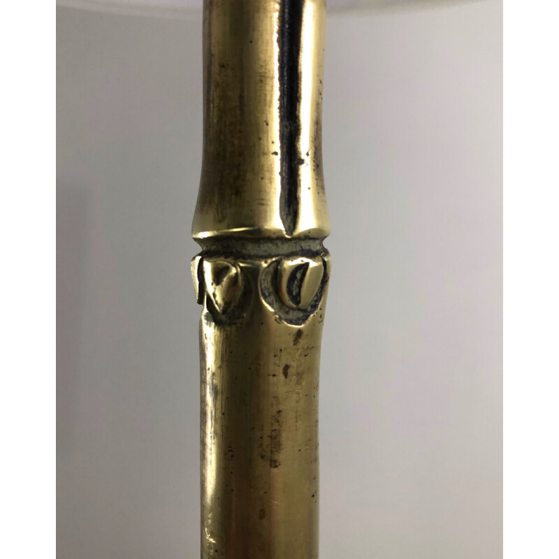 Lampadaire vintage bambou en bronze maison Baguès