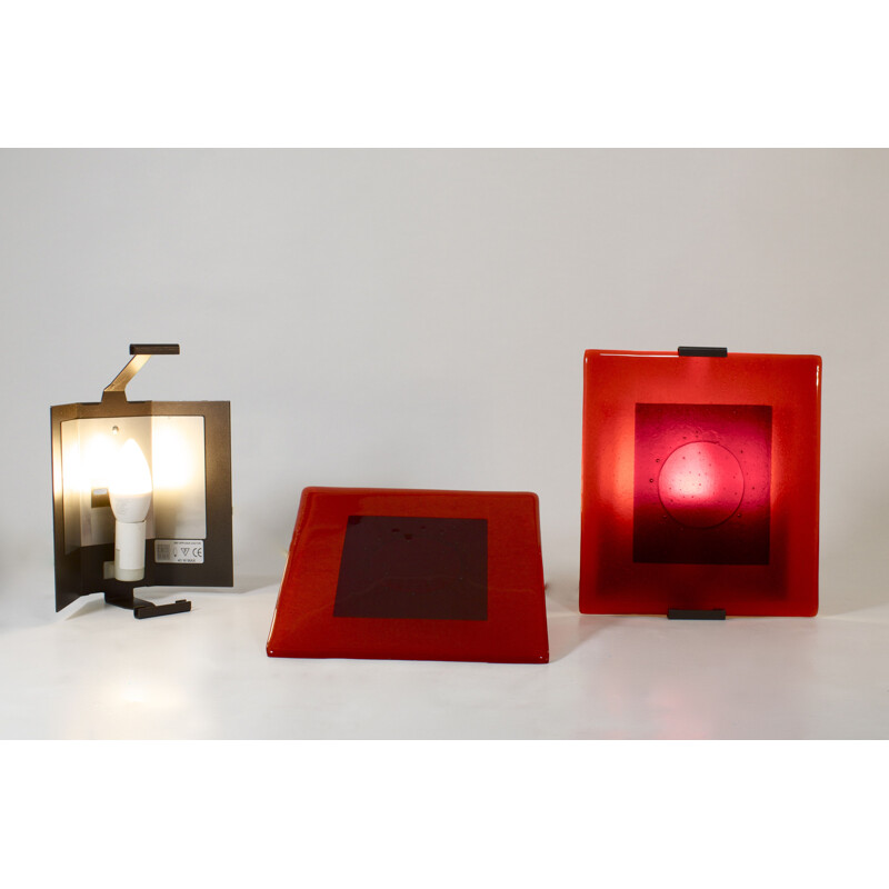 Pair of vintage Clarisse Dutraive glass wall lights