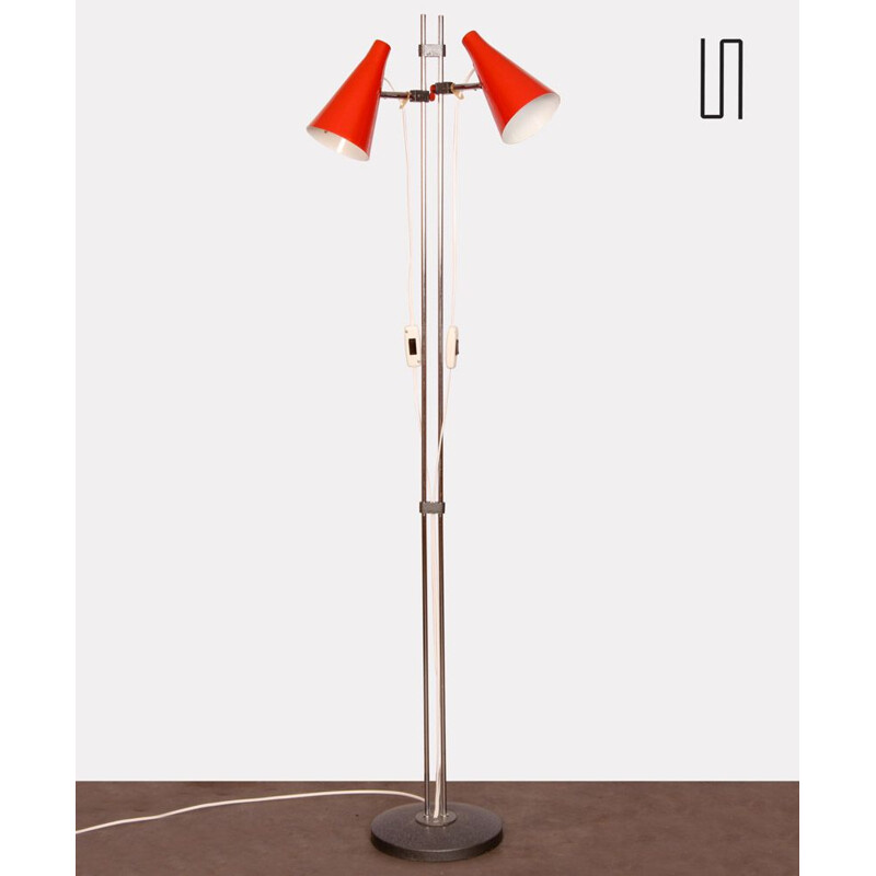 Vintage metal floor lamp by Josef Hurka for Lidokov 1960s