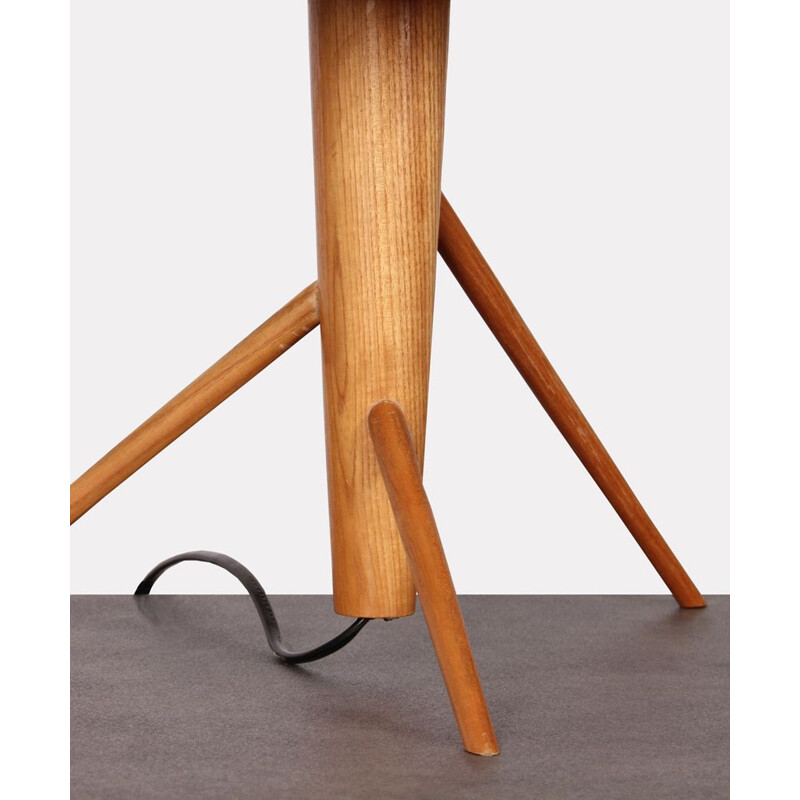 Vintage wooden table lamp, Czech 1960s