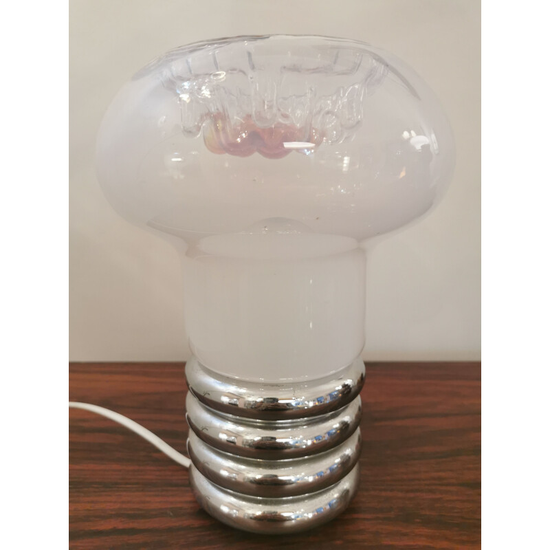 Vintage Space Age table lamp in Murano glass by Mazzega