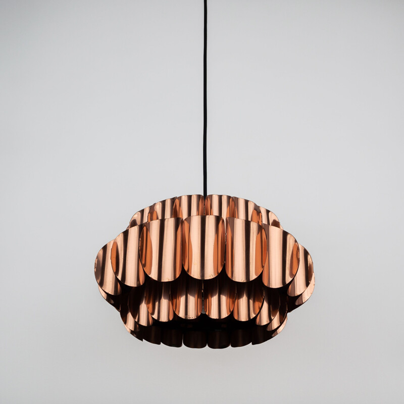 Vintage copper pendant lamp by Thorsten Orrling for Hans-Agne Jakobsson, 1960s