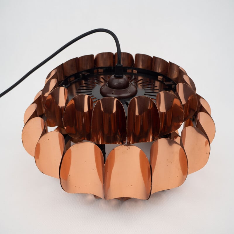 Vintage copper pendant lamp by Thorsten Orrling for Hans-Agne Jakobsson, 1960s