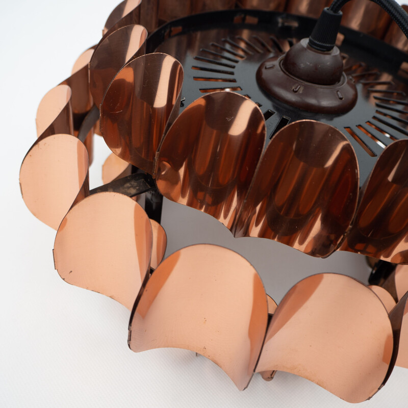 Vintage copper pendant lamp by Thorsten Orrling for Hans-Agne Jakobsson, 1960s