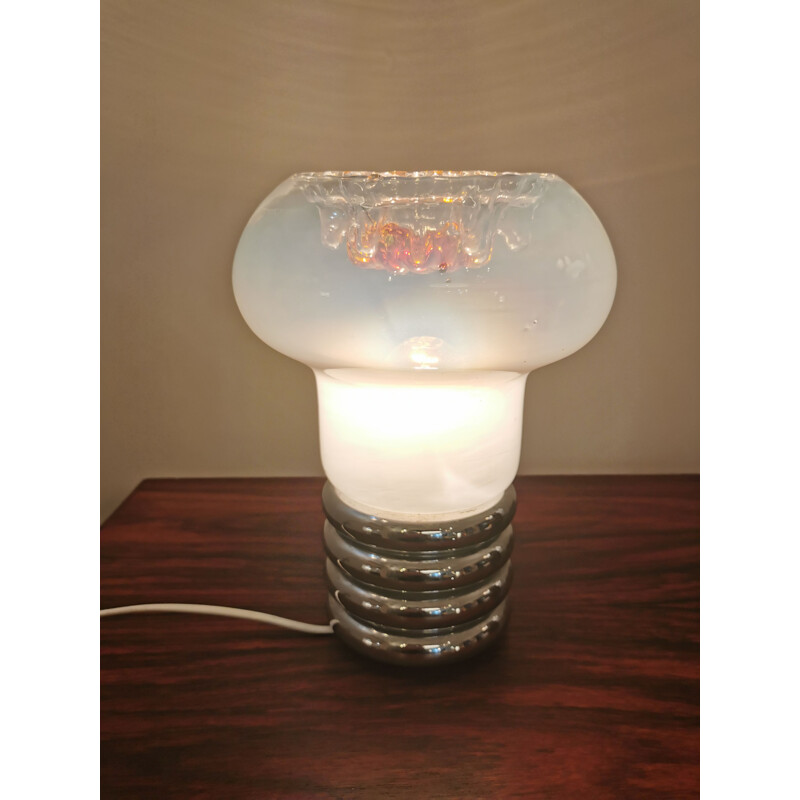 Lampe de table vintage Space Age en verre de Murano par Mazzega