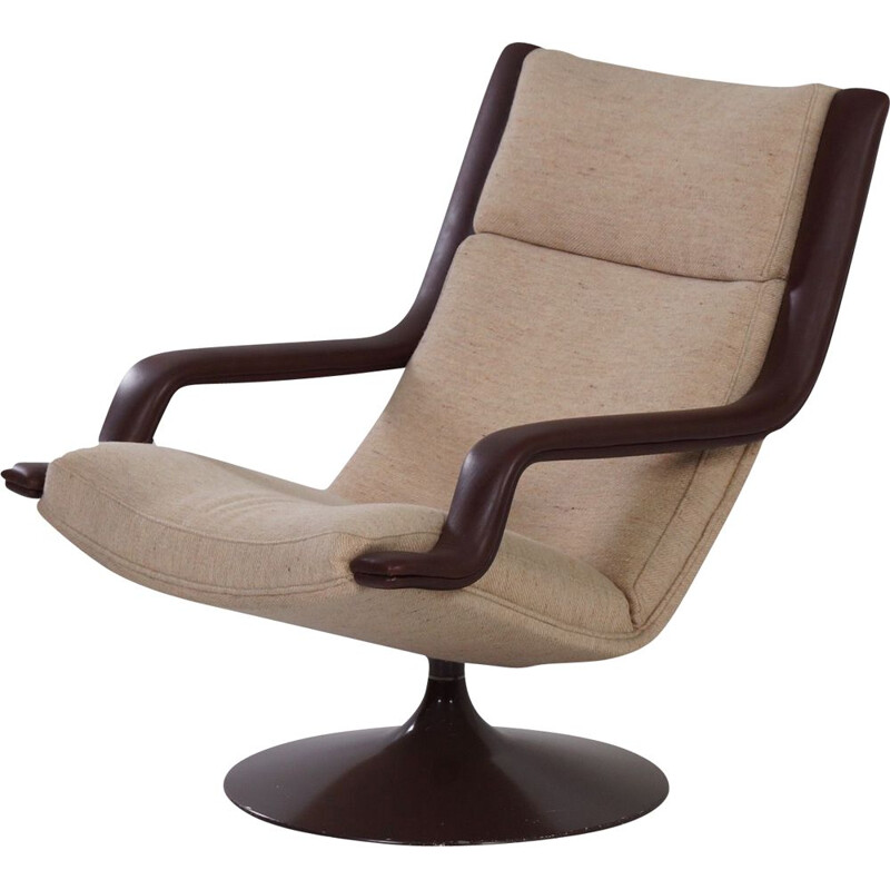 Vintage Brown F140 Swivel Chair by Geoffrey Harcourt for Artifort 1970s