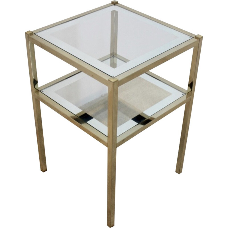 Side table in glass mirror - 1970s