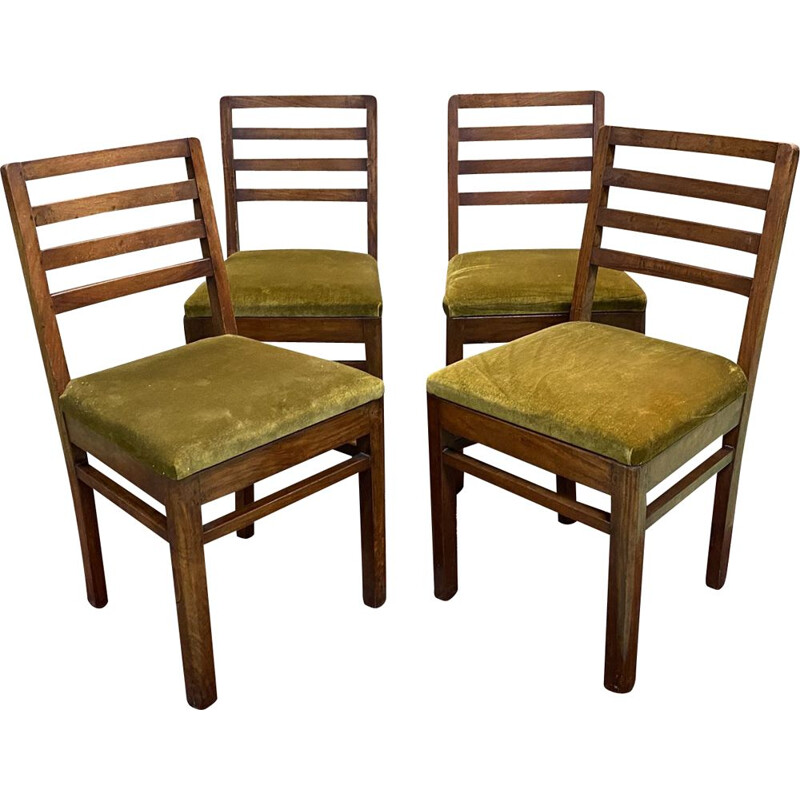 Set van 4 vintage mahonie stoelen 1930