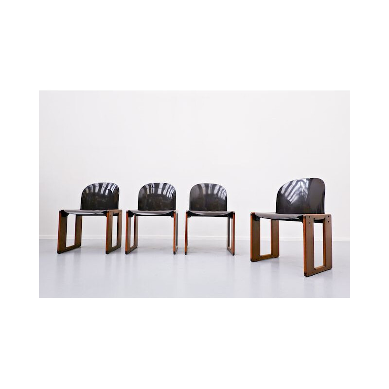 Suite van 4 vintage Dialogo stoelen van Afra en Tobia Scarpa, B