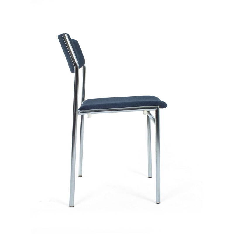 Suite de 6 chaises vintage bleues de Gijs van der Sluis, Pays-Bas