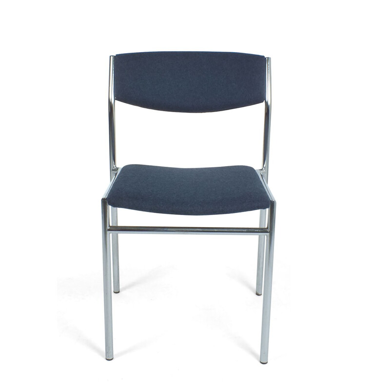 Set of 6 vintage blue chairs from Gijs van der Sluis, Netherlands