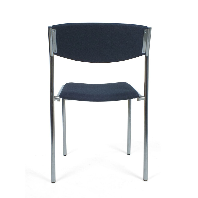 Set of 6 vintage blue chairs from Gijs van der Sluis, Netherlands