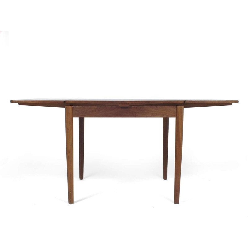 Vintage extensible teak dining table by Poul Hundevad, Danish