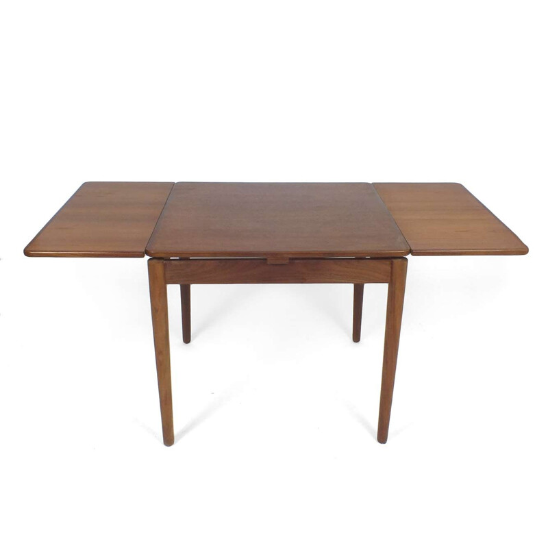 Vintage extensible teak dining table by Poul Hundevad, Danish