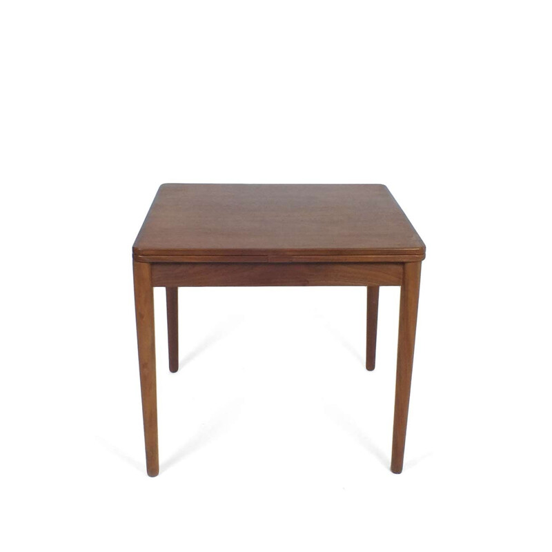 Vintage extensible teak dining table by Poul Hundevad, Danish