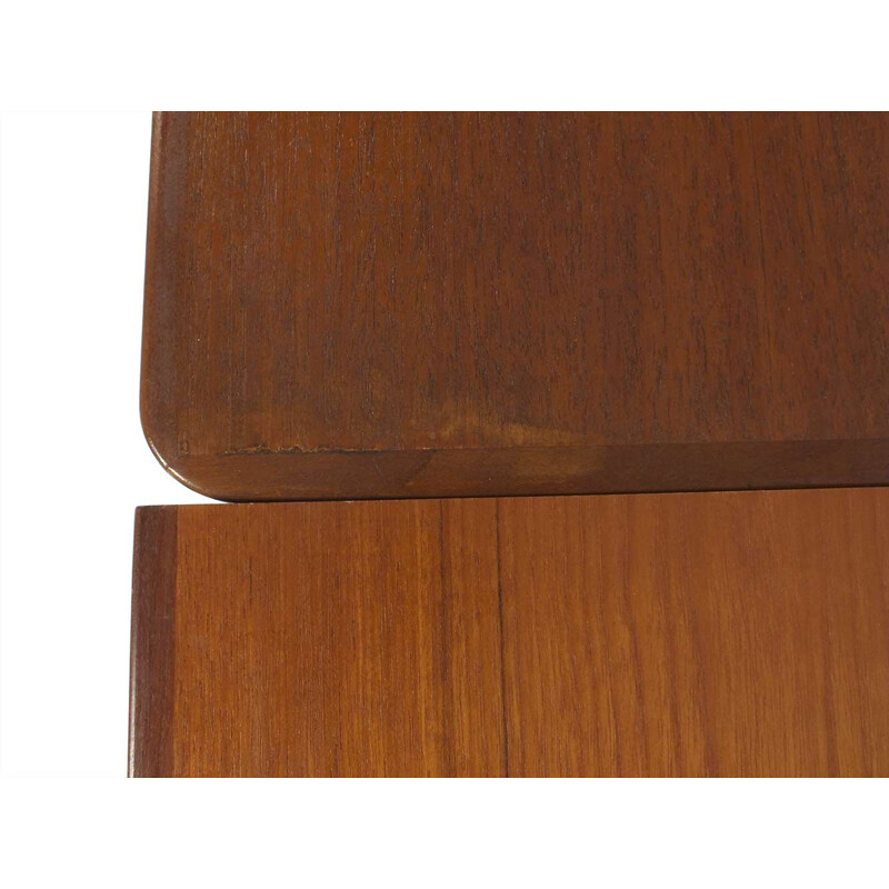 Vintage extensible teak dining table by Poul Hundevad, Danish