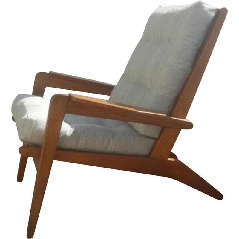 FS 105 armchair in oak wood, Pierre GUARICHE - 1950s