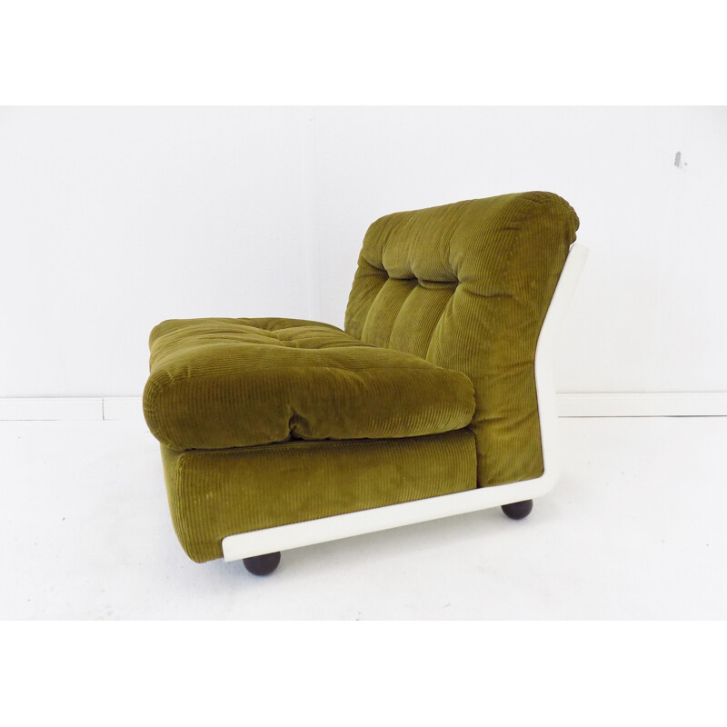 Fauteuil vintage Amanta en roseau vert par Mario Bellini CB Italia 