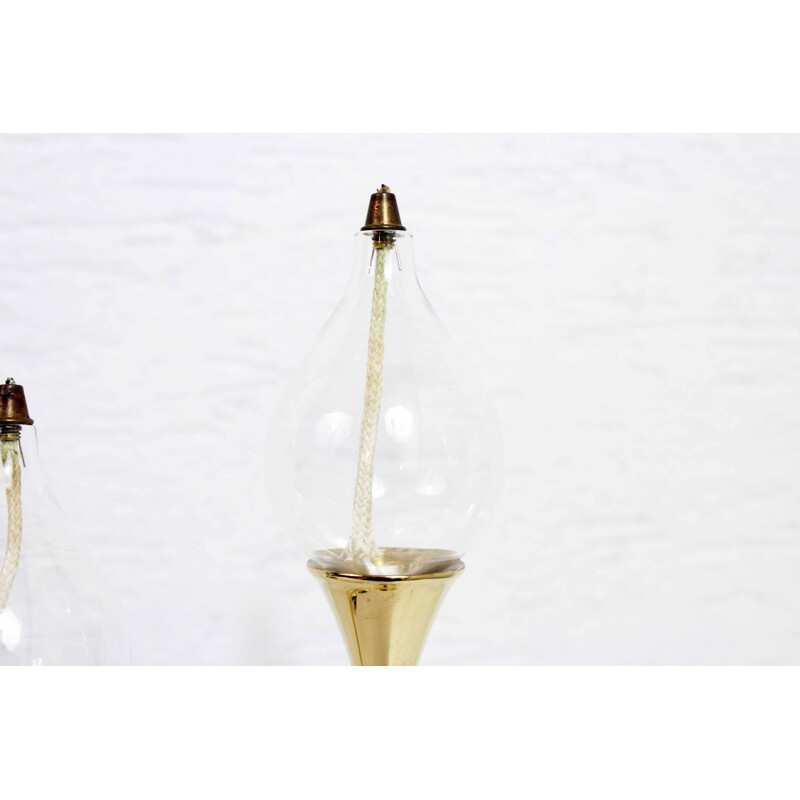 Set of 3 vintage oil lamps by Freddie Andersen 1970