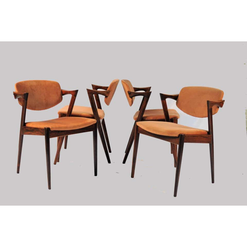 Set of 6 vintage rosewood chairs by Kai Kristiansen 1960