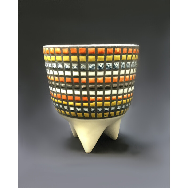 Vase in white terracotta, Roger CAPRON - 1950s