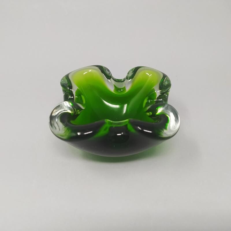 Vintage ashtray or empty pocket green from Flavio Poli for Seguso, Italy 1960