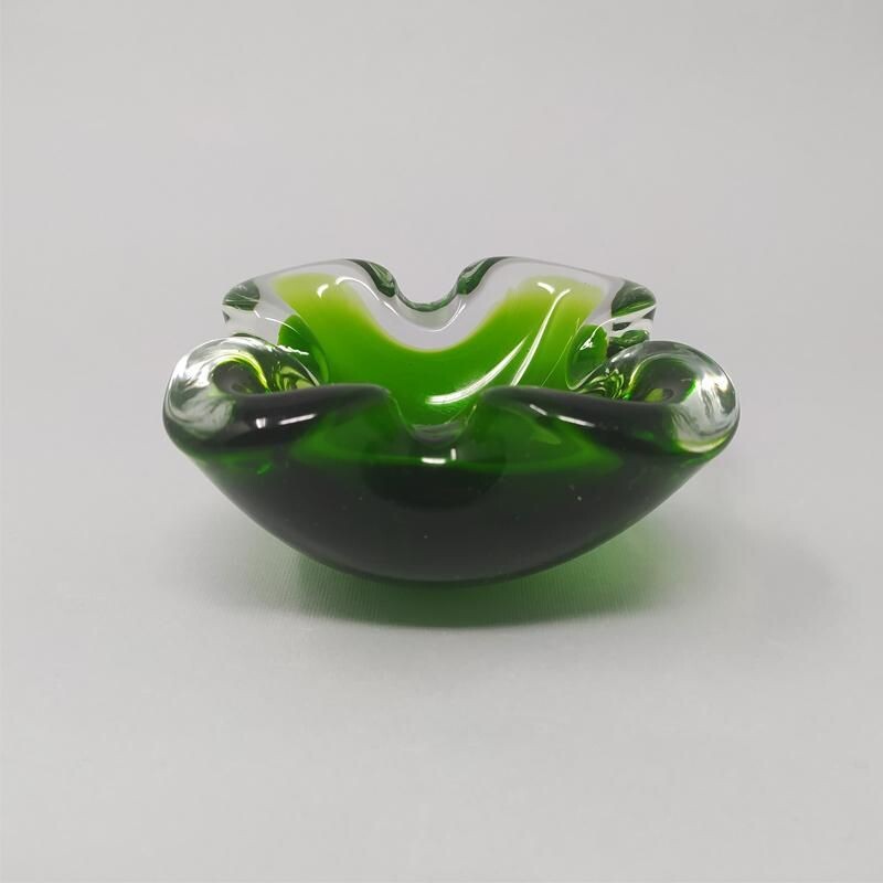 Vintage ashtray or empty pocket green from Flavio Poli for Seguso, Italy 1960