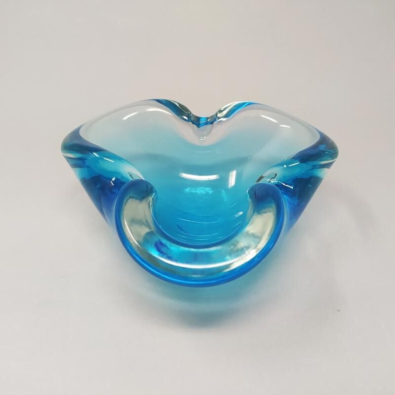 Vintage ashtray blue or empty pocket by Flavio Poli for Seguso 1960